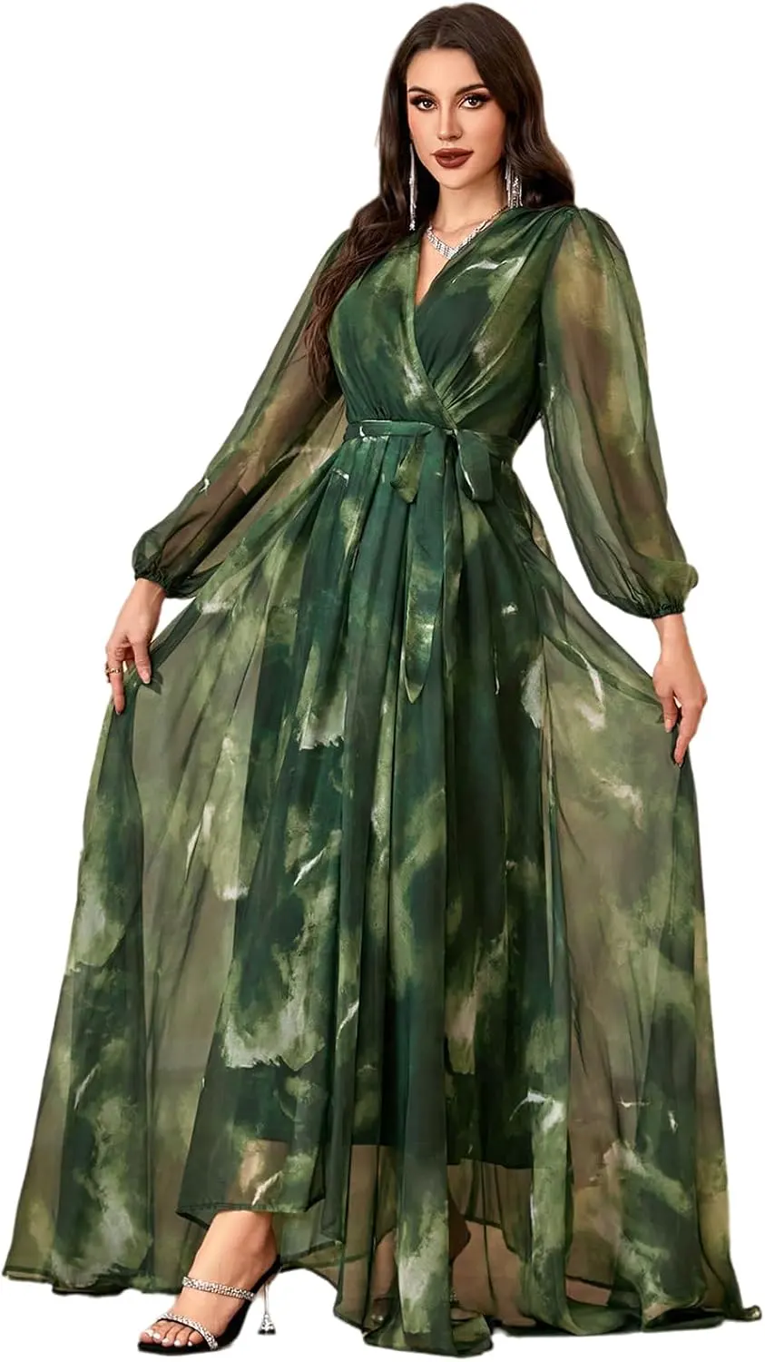Boho Floral Long Sleeve Tiered Maxi Dress