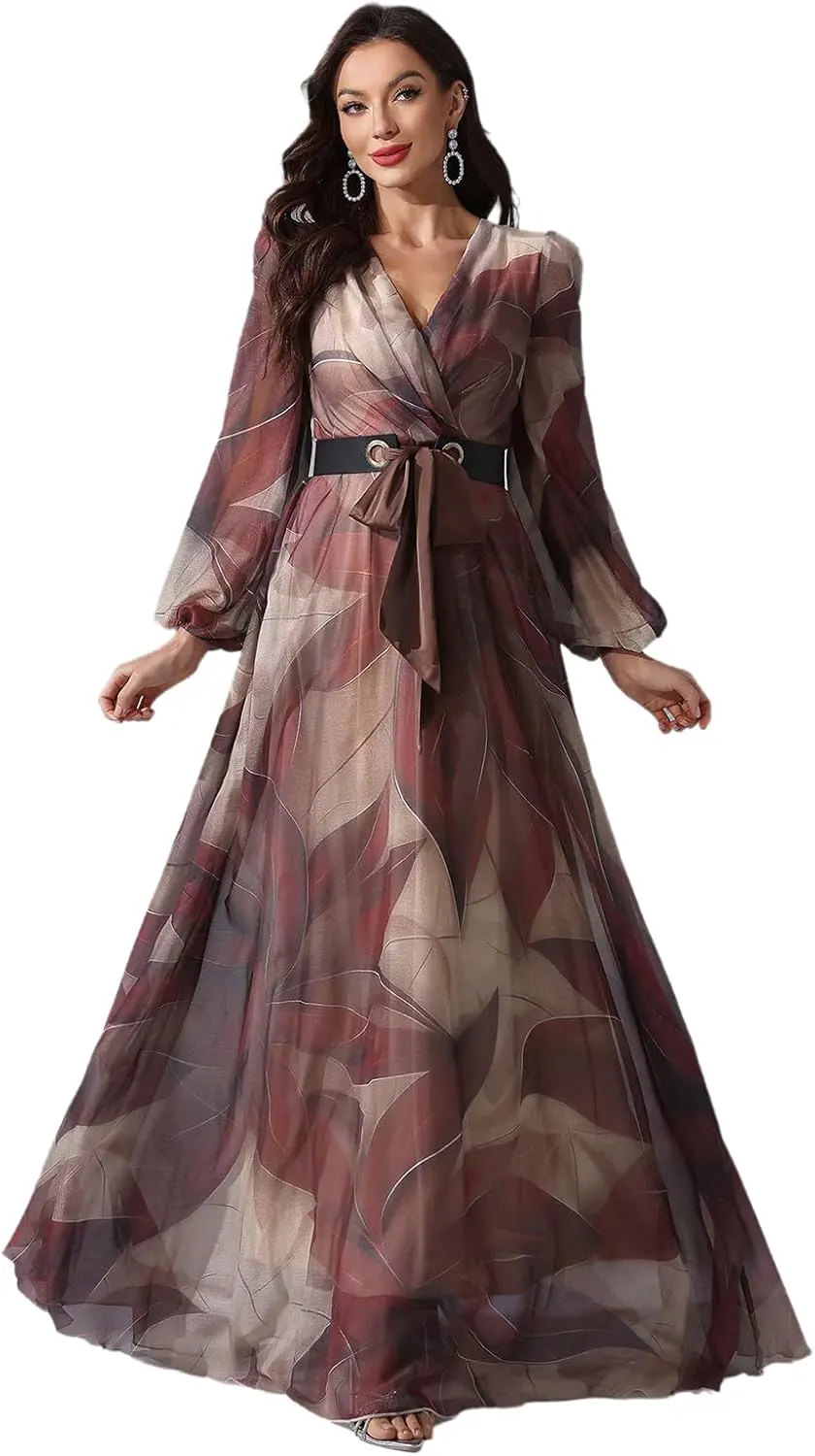 Boho Floral Long Sleeve Tiered Maxi Dress