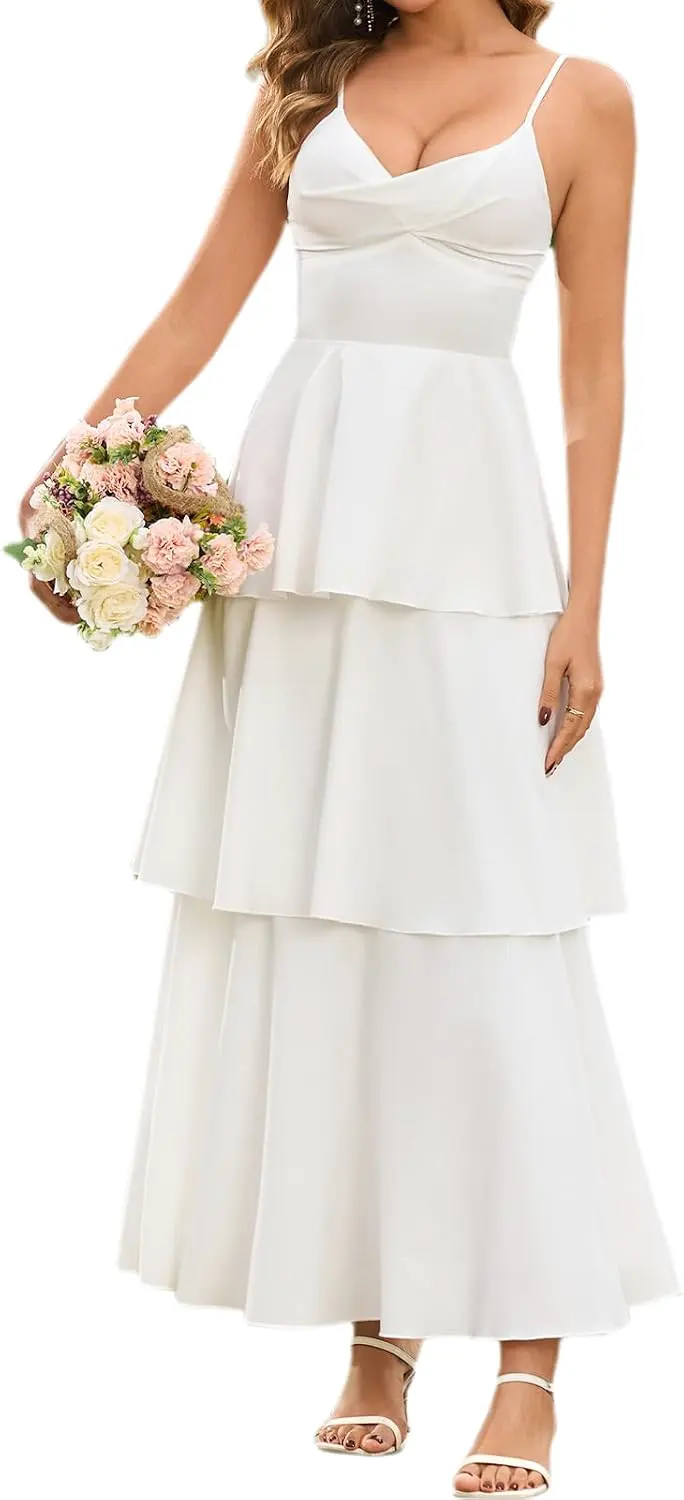 Floral Ruffle Tiered Backless Maxi Wedding Guest Dress