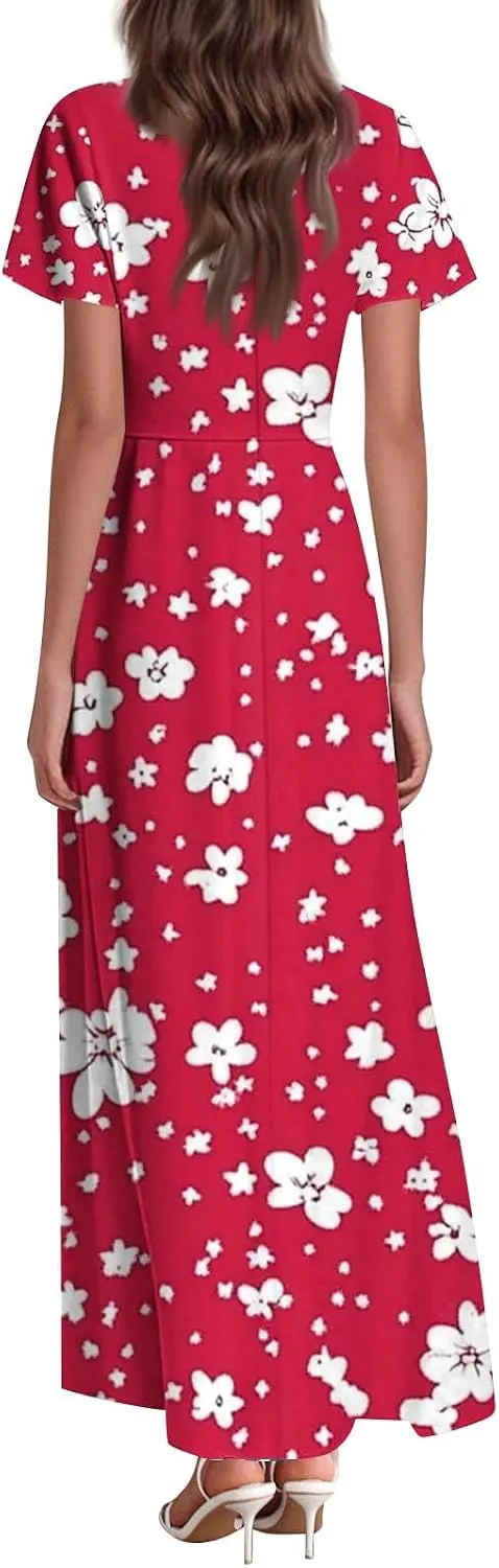 Floral Print Flowy Swing Maxi Dress