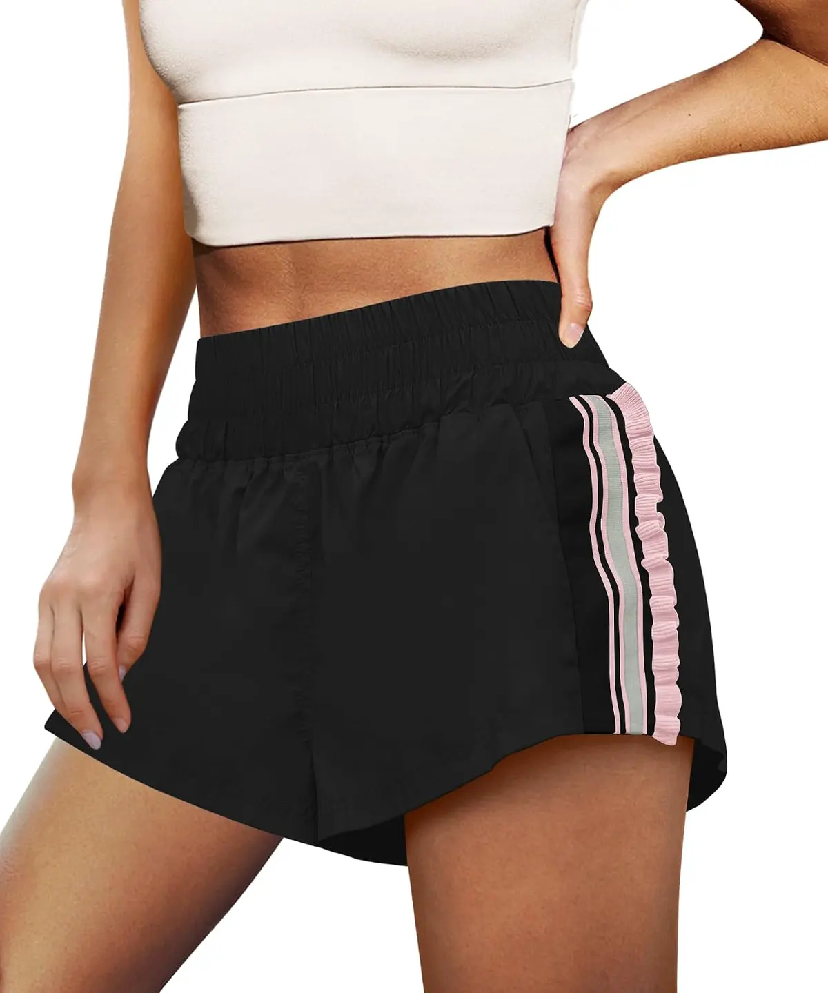 High Waisted Running Shorts with Pockets