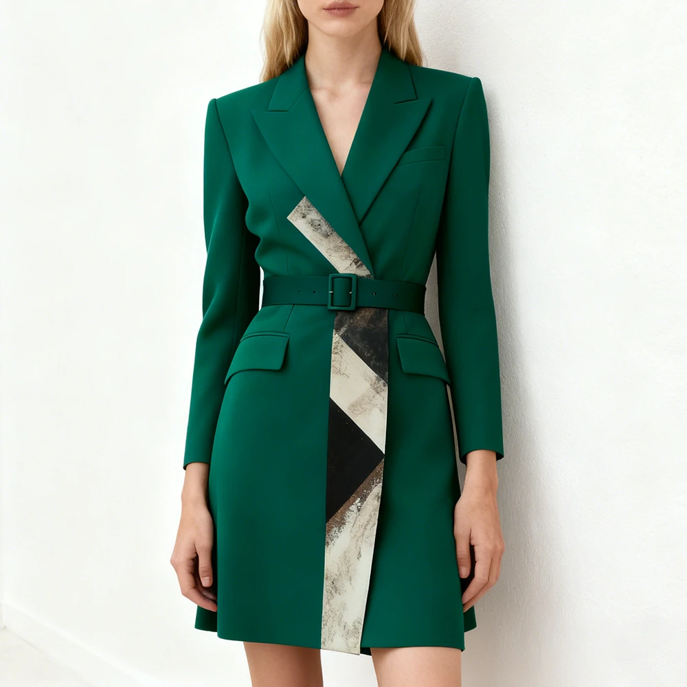 Korean Green Dress Formal Party Dresses Elegant Sexy Dresses