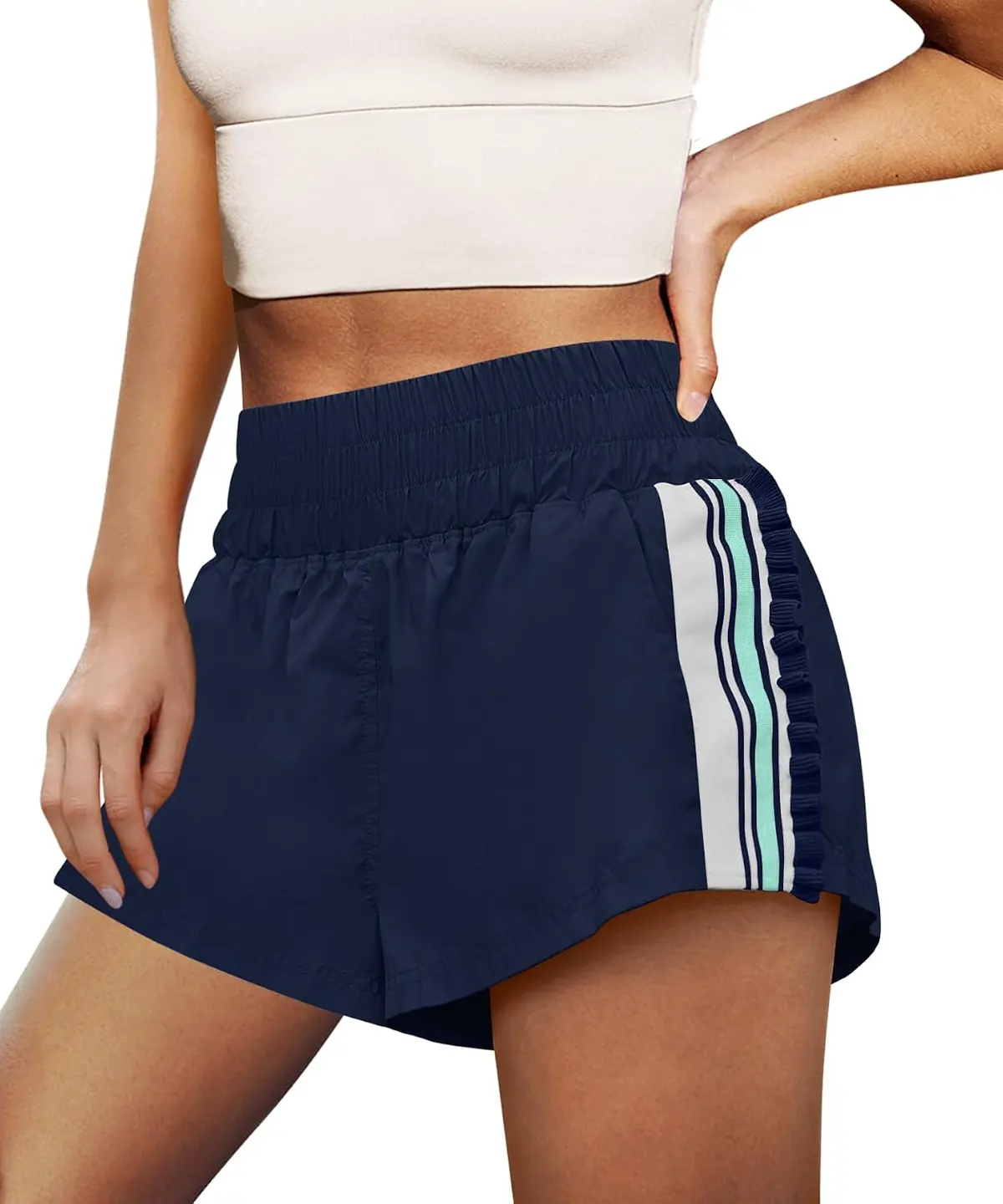 High Waisted Running Shorts with Pockets