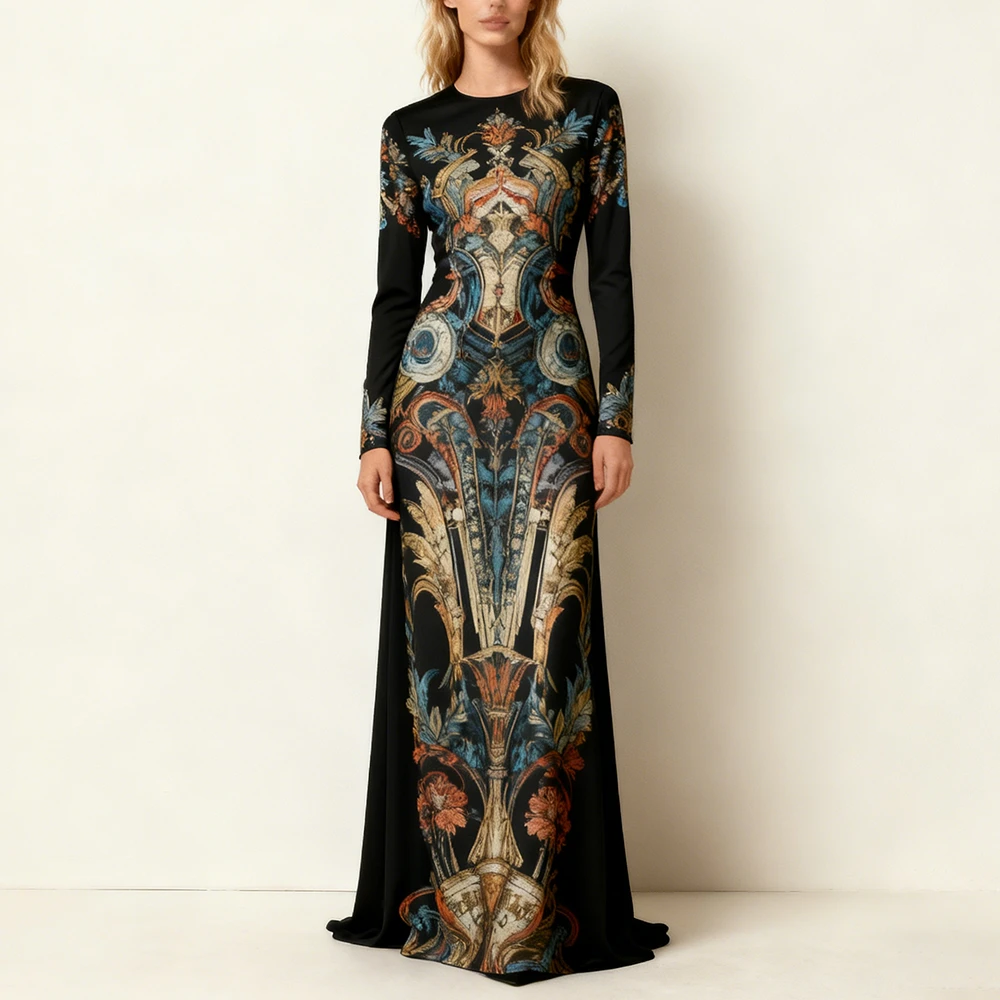 Elegant Literary Retro Thin Temperament Pencil Dress Dress African