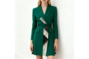 OEM Custom Korean Style Fashion Green Dress Woman Formal Party Dresses Elegant Sexy Luxury Dresses Professional Production
