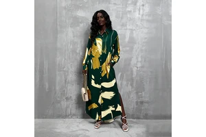 OEM Custom Wholesale Women's Long Sleeve Office Dress Fashion Casual Plus Size Elegant Long Dresses
