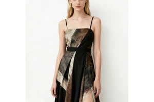 Women Summer Dress OEM Design Casual Dresses Sexy Custom Printing Irregular Luxury Designer Clothes Suspender Dress