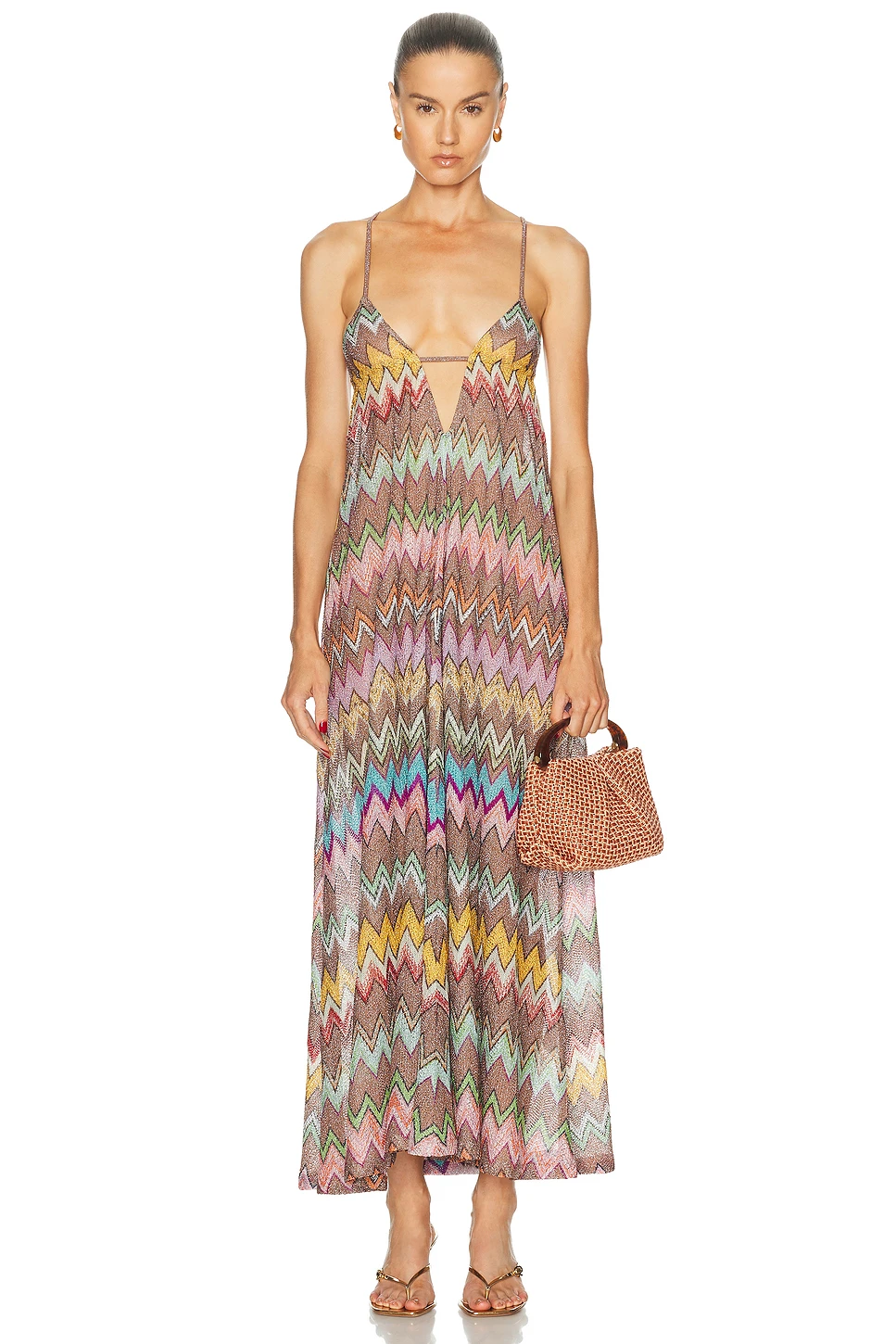 Metallic Knit Maxi Cover-Up Dress