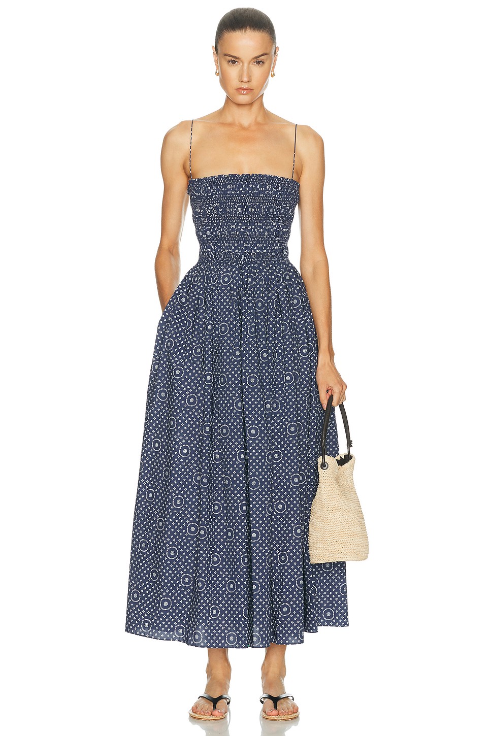 Shirred Bodice Poplin Dress - Organic Cotton Poplin Dress for OEM