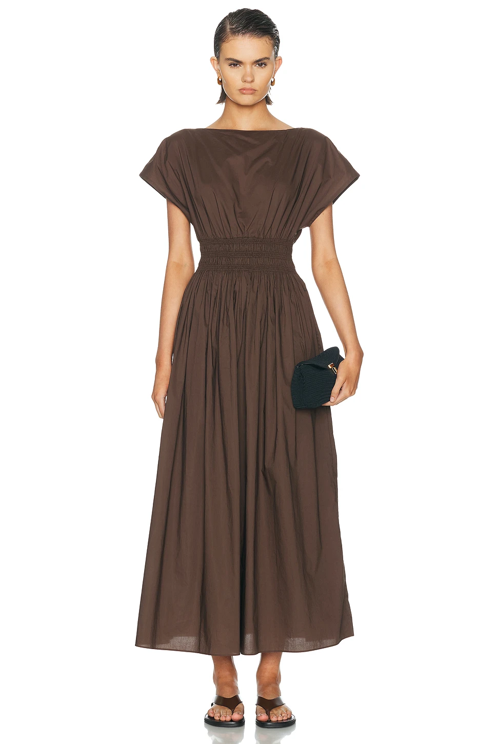 Organic Cotton Shirred Waist Maxi Dress
