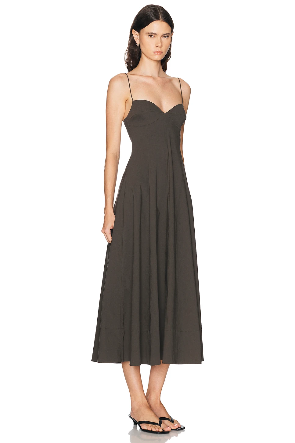 Bustier Poplin Midi Dress