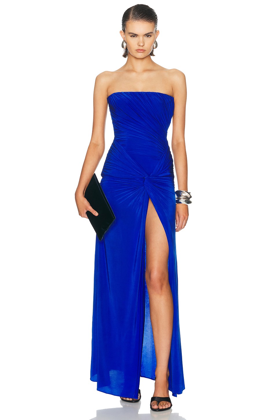Strapless Ruched Twist Gown - Internal Boning Gown for OEM