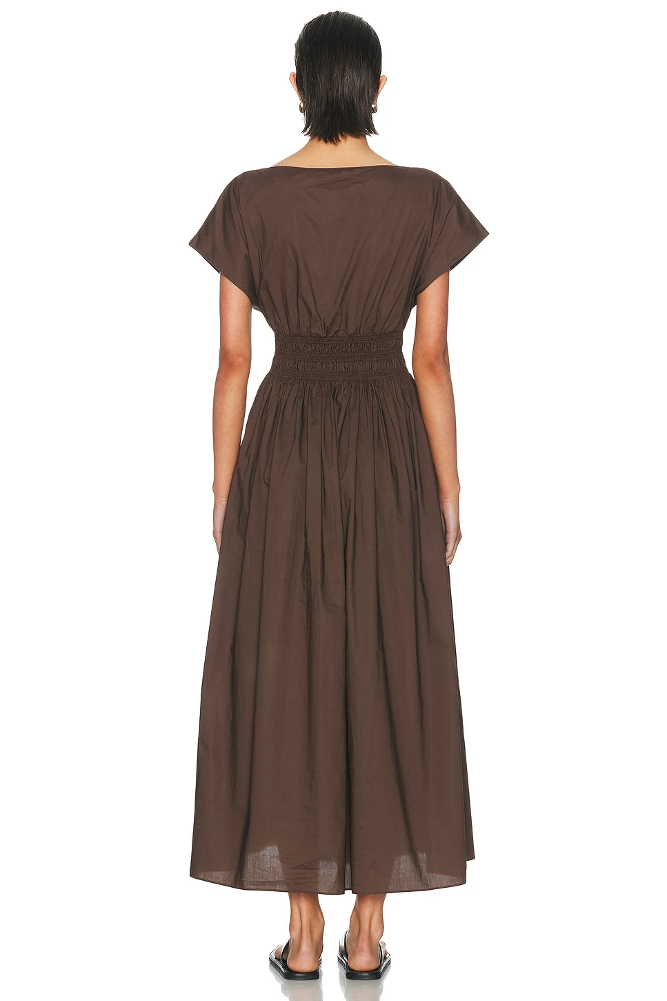 Organic Cotton Shirred Waist Maxi Dress