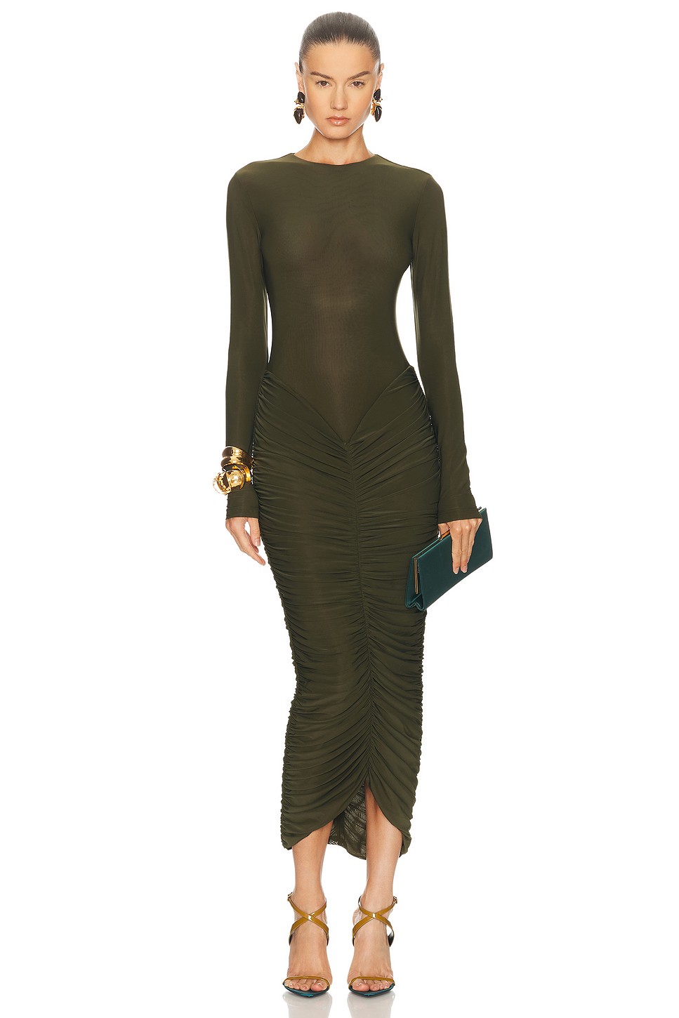 Sidonie Ruched Bodycon Maxi Dress - Fully Lined Stretch Dress for OEM