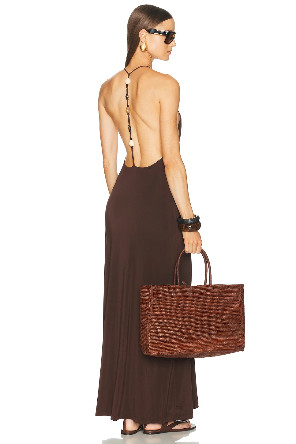 Open Back Viscose Maxi Dress