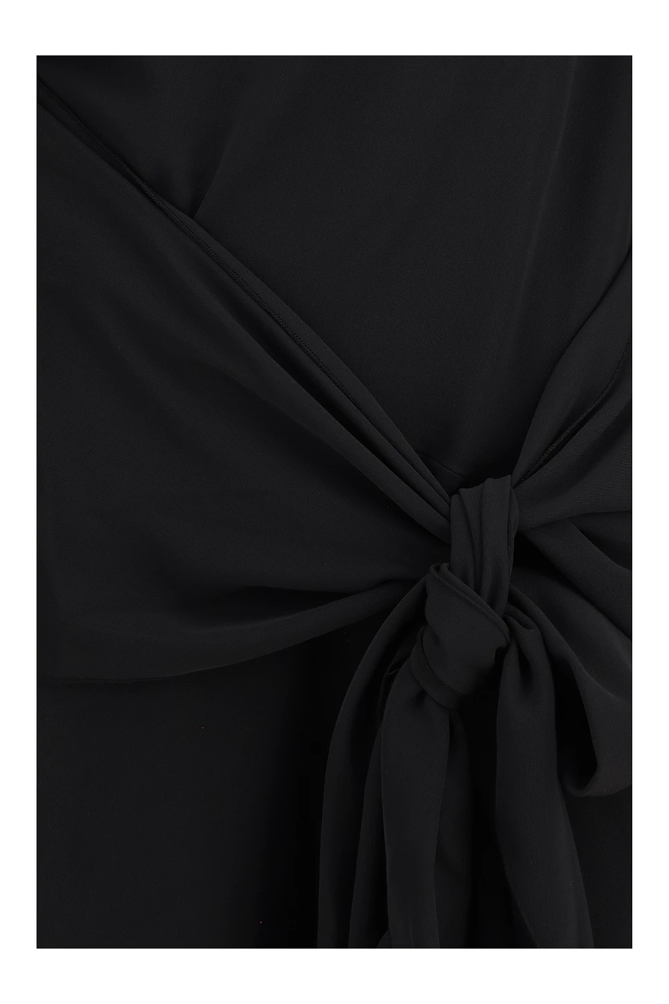 Draped Knot Crepe Mini Dress