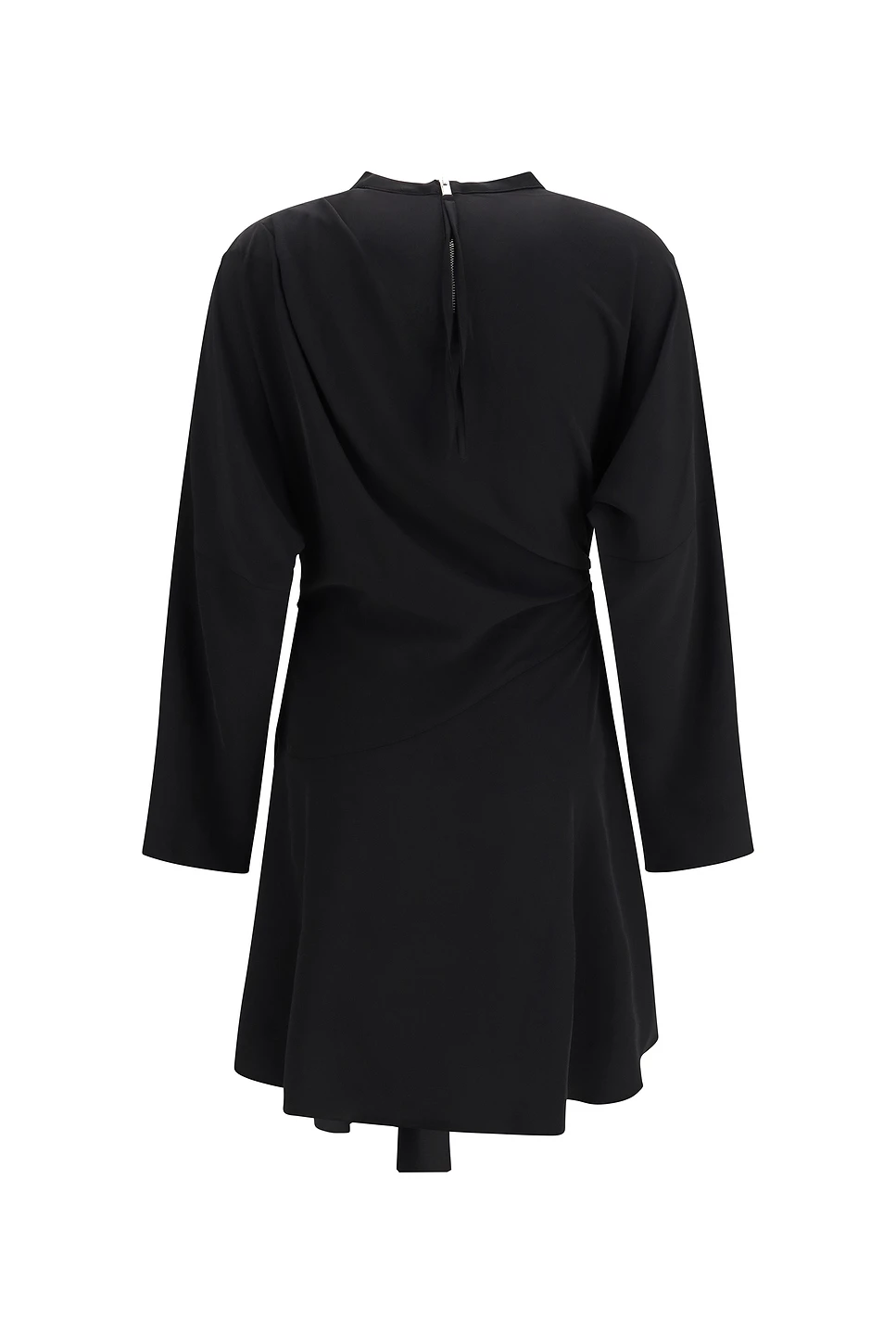 Draped Knot Crepe Mini Dress