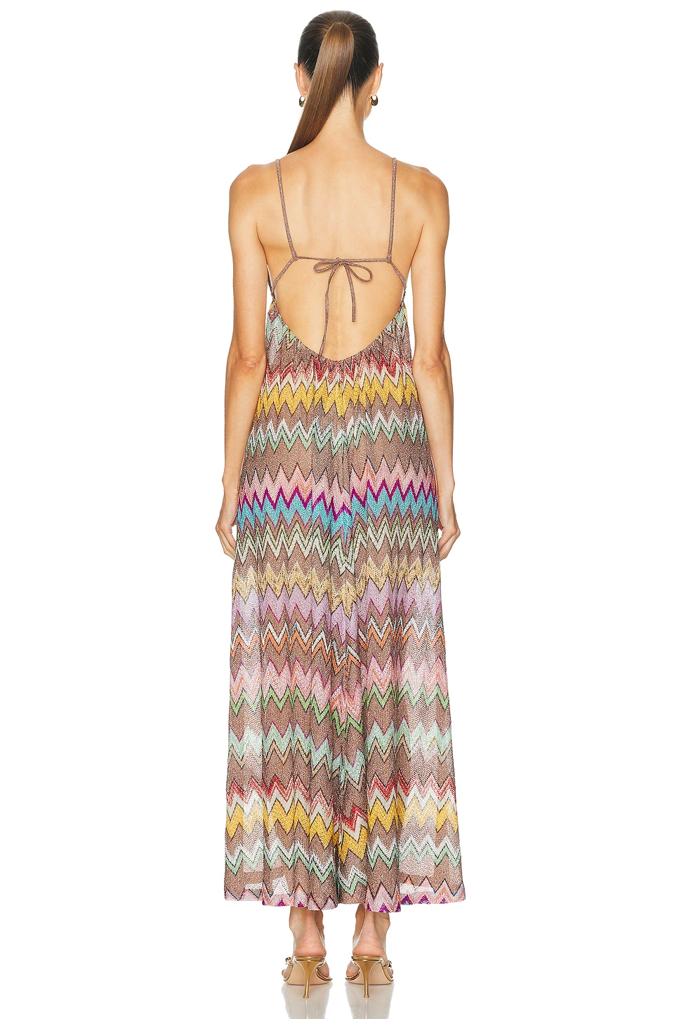 Metallic Knit Maxi Cover-Up Dress