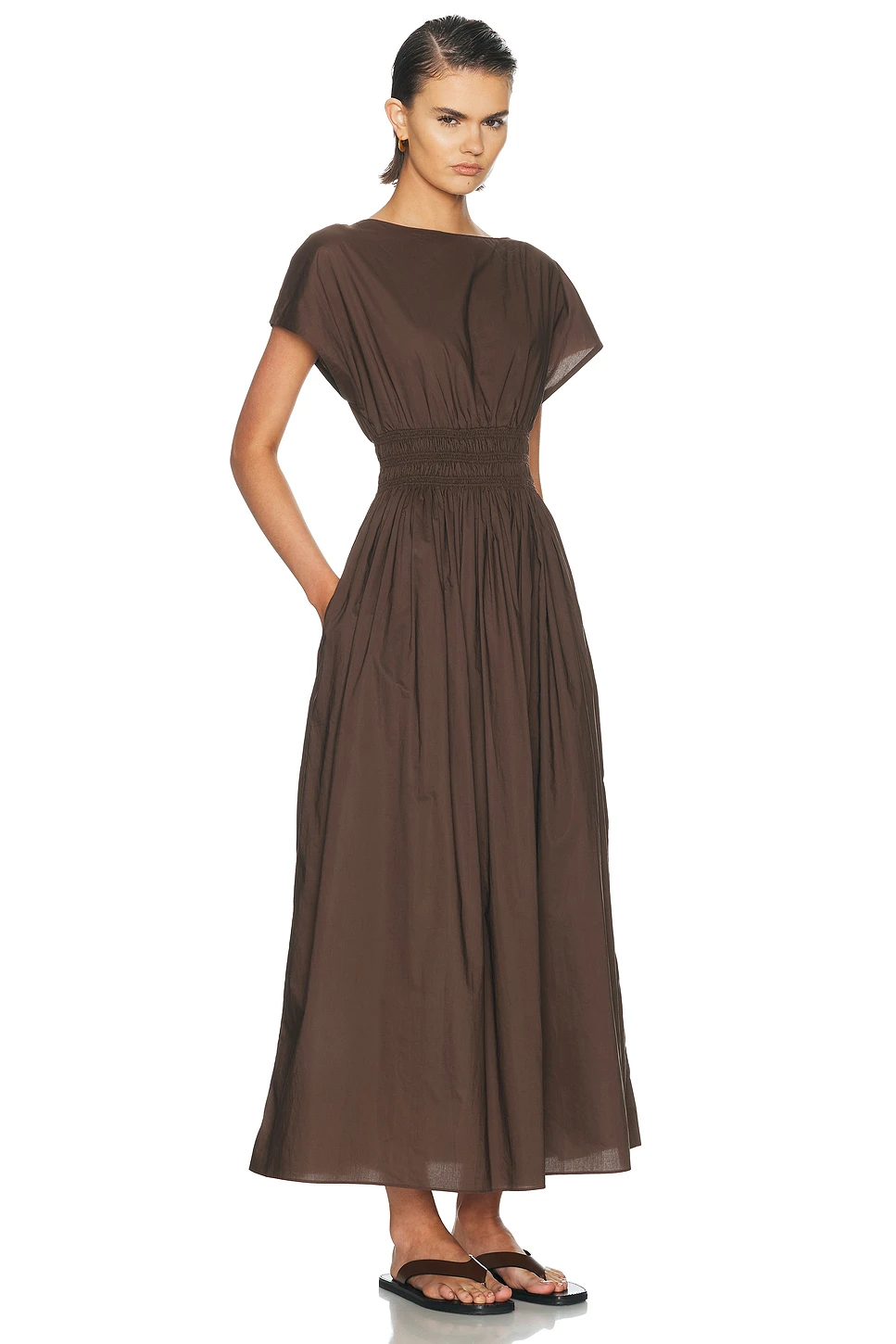 Organic Cotton Shirred Waist Maxi Dress