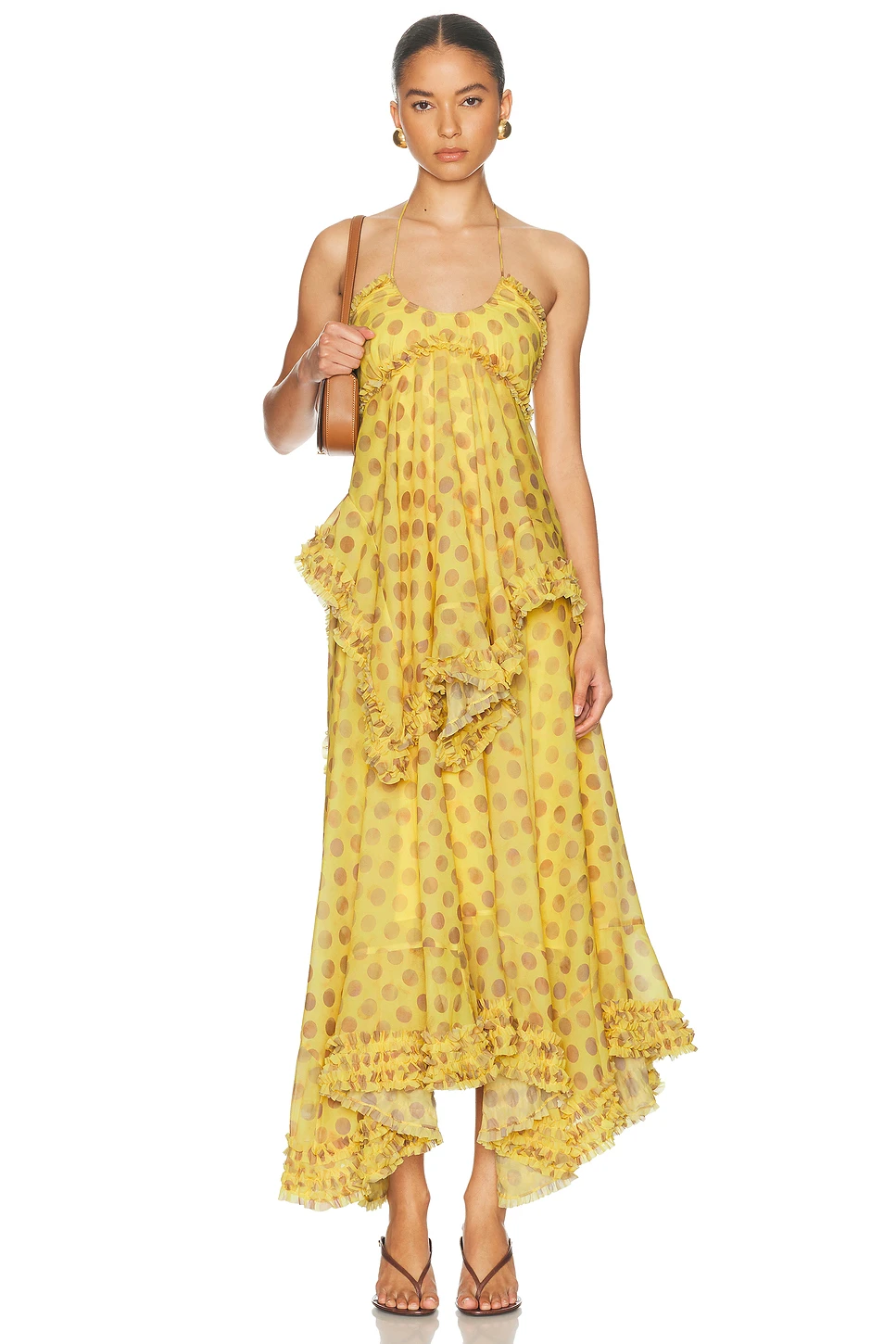 Halter Tiered Ruffle Georgette Dress