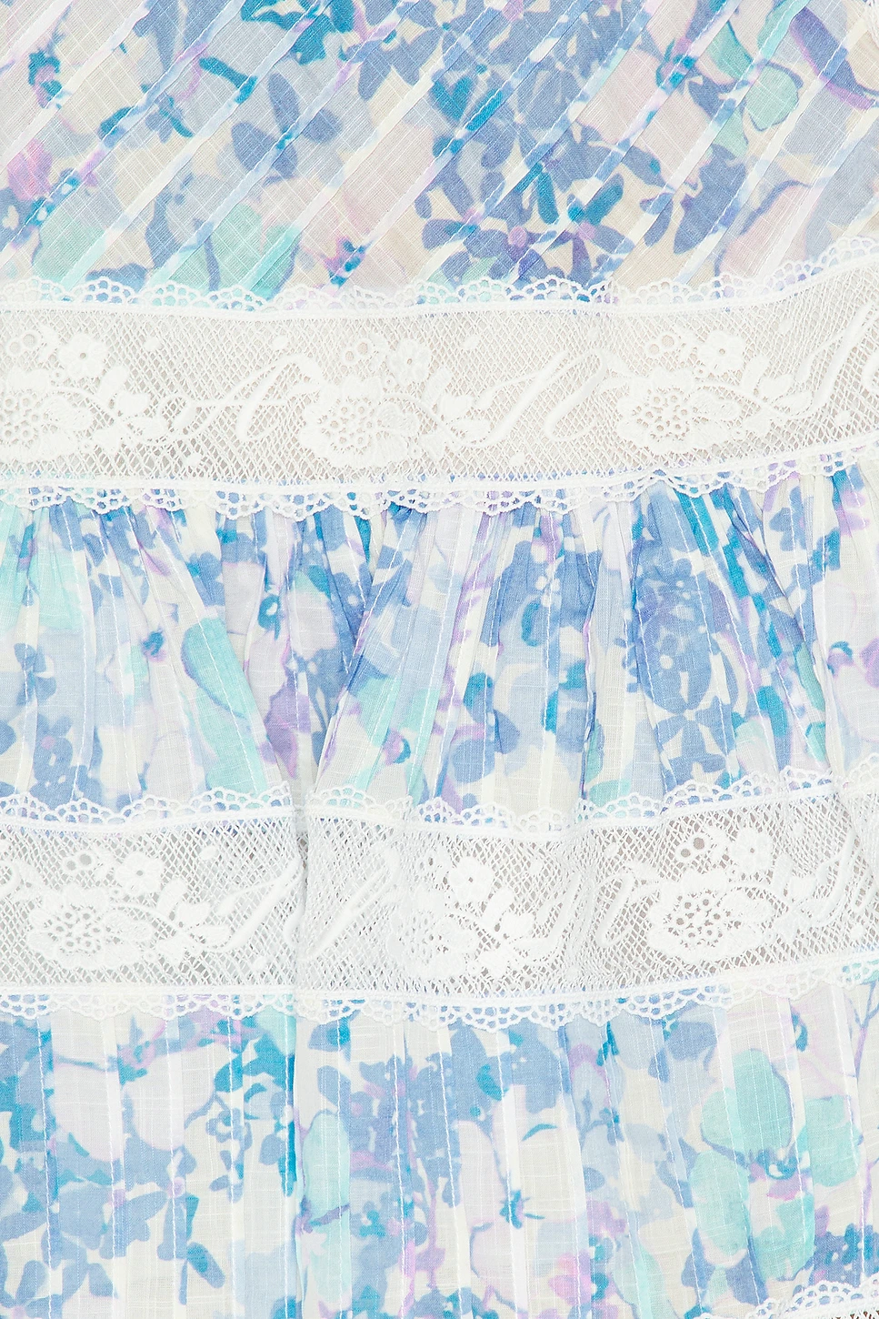 Floral Cotton Voile Lantern Mini Dress