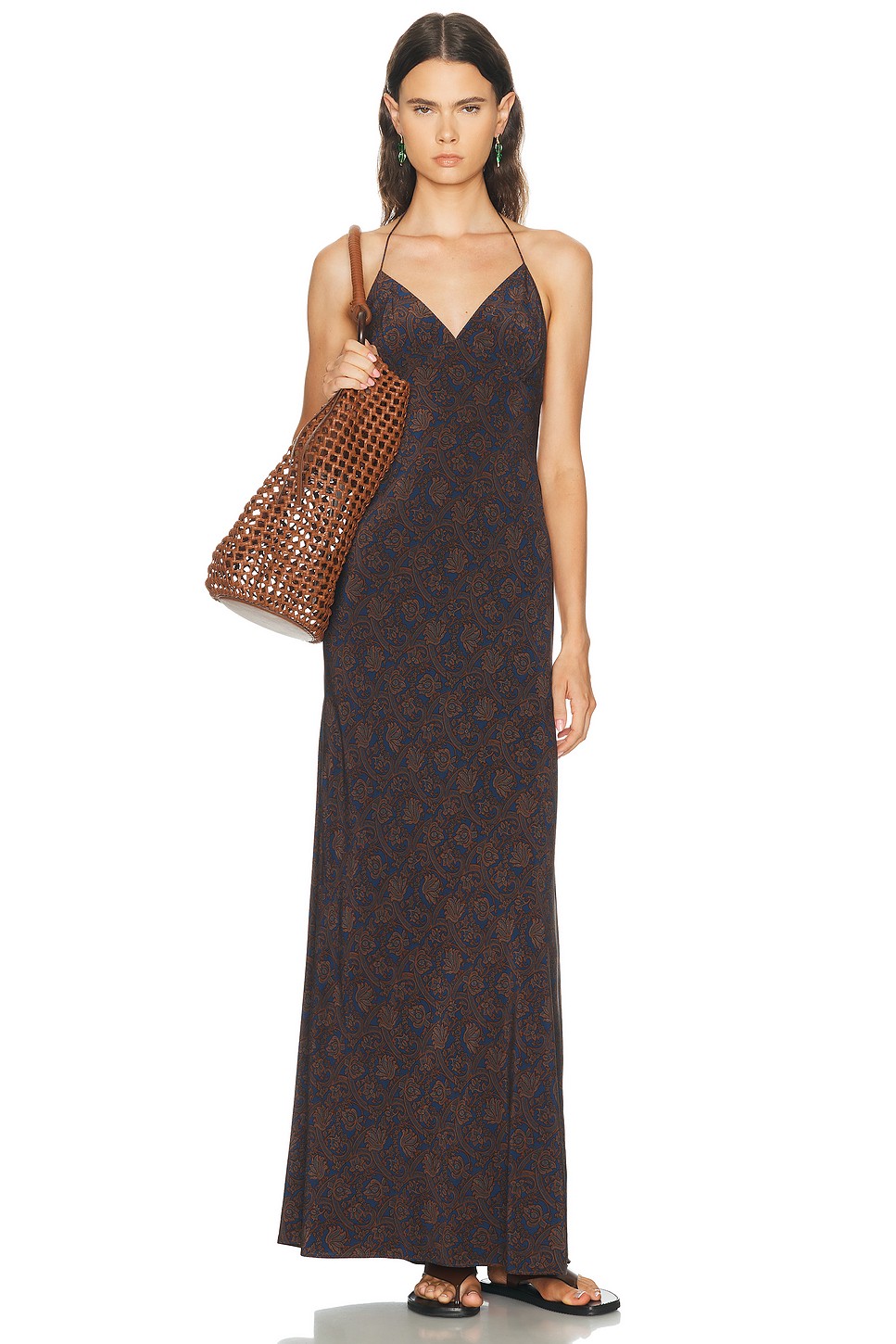 Low Back Halter Silk Maxi - Open Back Tie Maxi for OEM