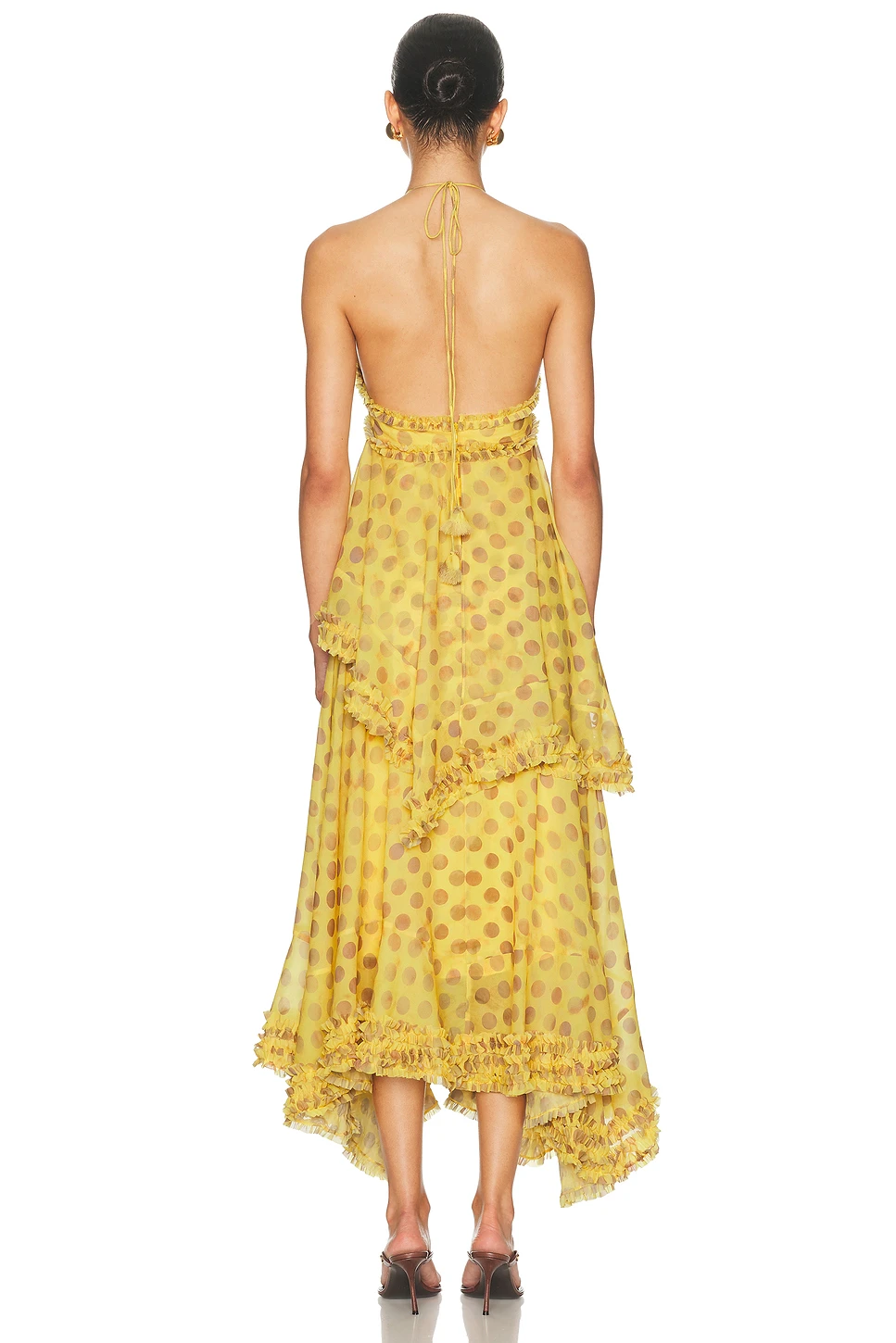 Halter Tiered Ruffle Georgette Dress