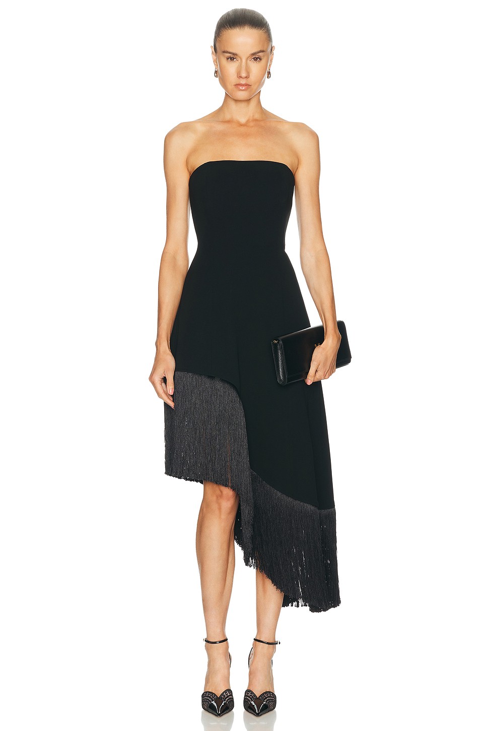 Nara Strapless Fringe Midi Dress with Boned Bodice - Occasion Dress for OEM