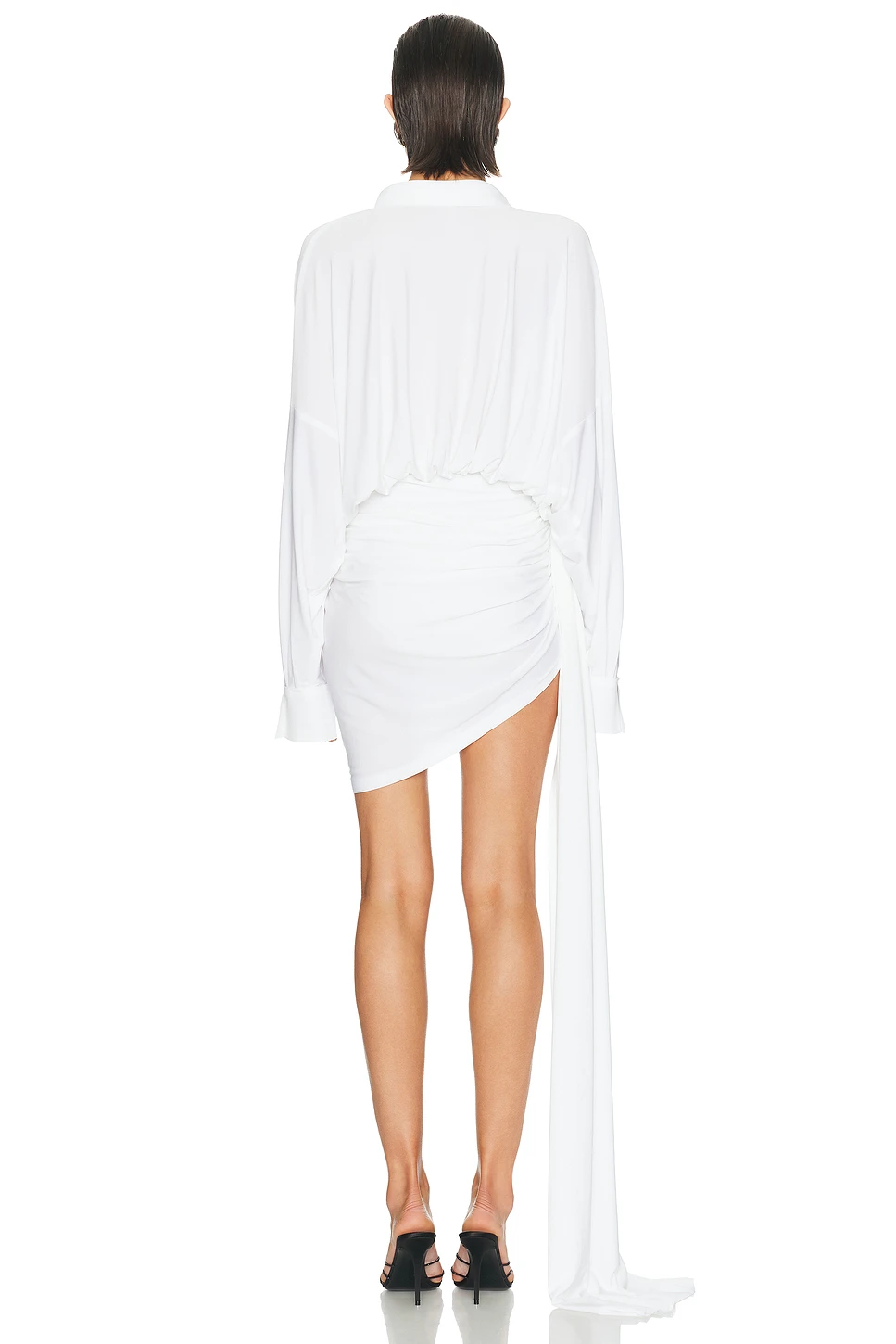 Super Oversized Shirt Dress with Side Drape
