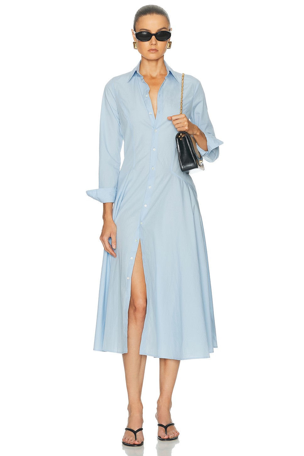 Long Sleeve Poplin Shirt Dress - Classic Poplin Shirt Dress for OEM
