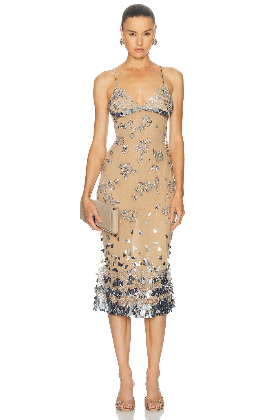 Diamond Dust Sequin Slip Dress - Detachable Lining Dress for OEM