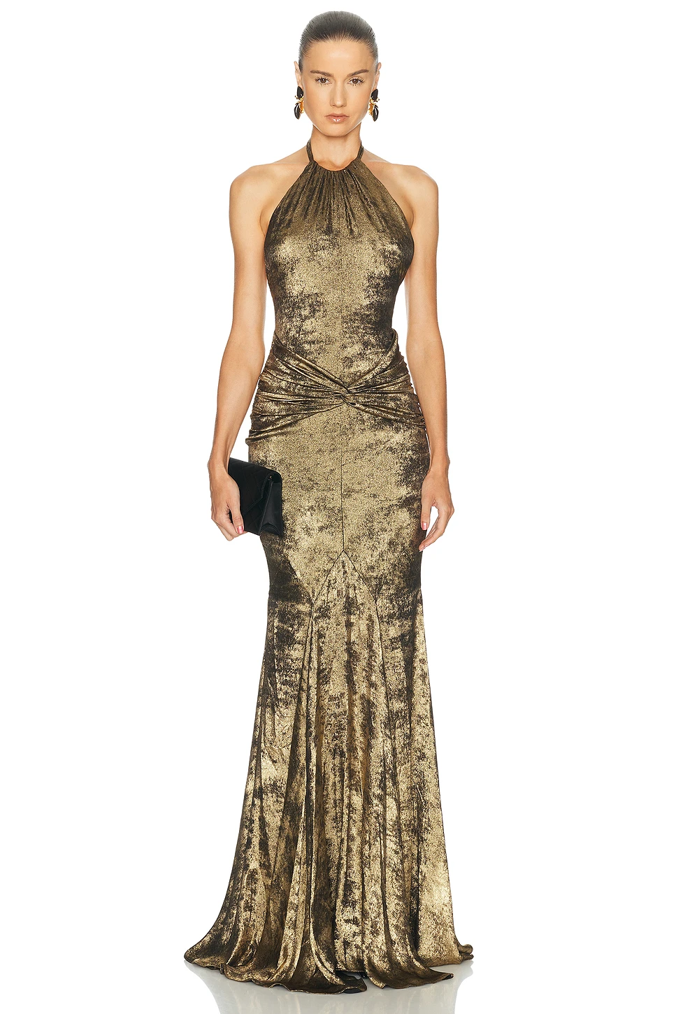 Silk Halter Neck Maxi Gown
