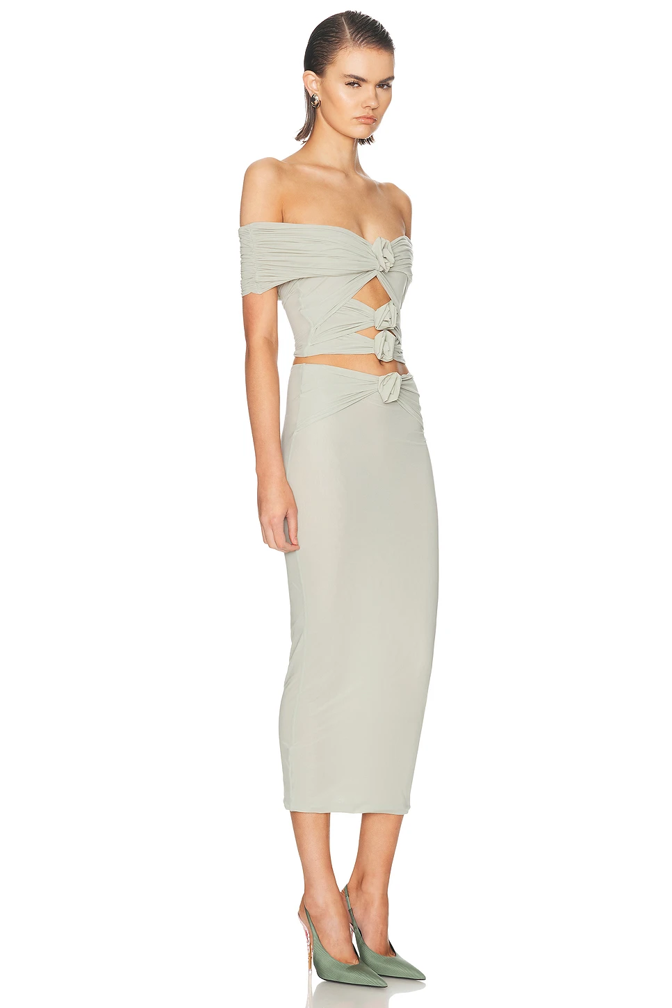Cut-Out Stretch Jersey Dress and Shorts Set