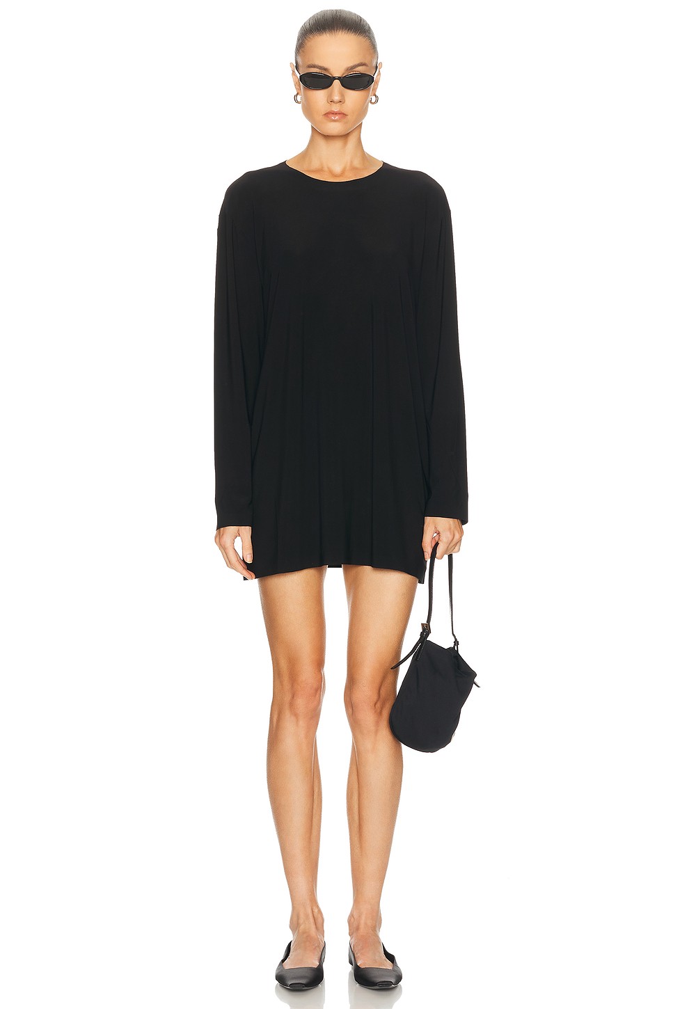 Oversized Long Sleeve T-Shirt Mini Dress - Machine Washable Dress for OEM