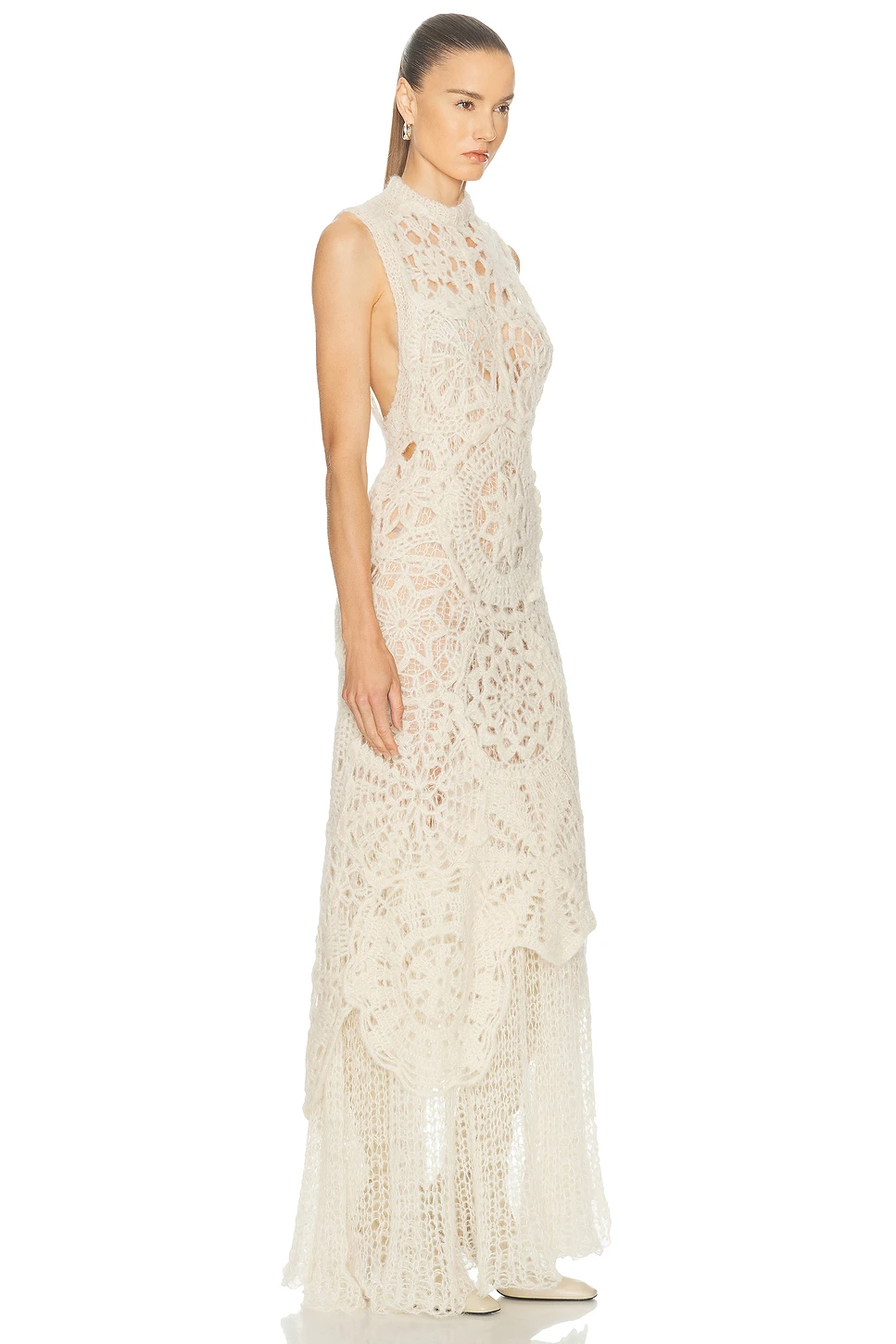 Alpaca Silk Crochet Maxi Dress