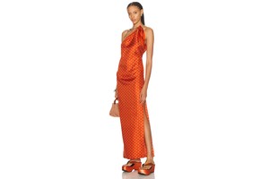 Bandana Scarf Tie One Shoulder Silk Dress - Wrap Tie Maxi for OEM