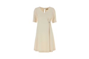 Ivory Stretch Crepe Dress - Polyester Elastane Crepe for OEM
