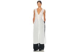 Cotton Voile Nightgown Dress with Lace Trim - Adjustable Back Tie Dress for OEM