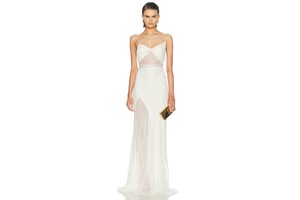 Diaphanous One Shoulder Silk Gown - Adjustable Strap Gown for OEM