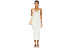 Val Column Dress in Heavyweight Cotton Blend Knit - Fitted Tank Midi for OEM