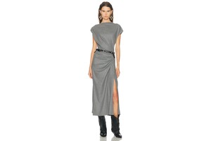 Naerys Ruched Jersey Midi - Side Ruched Knit Dress for OEM