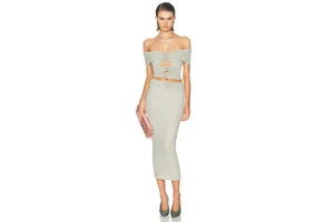 Cut-Out Stretch Jersey Dress and Shorts Set - Bodycon Two-Piece Look Mini Dress