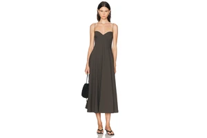 Bustier Poplin Midi Dress - Cotton Recycled Nylon Linen Blend Dress for OEM