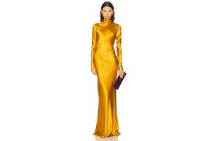 Gio Lace Trim Satin Gown - Satin Column Gown for OEM