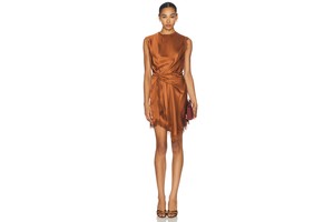 Dion Shirred Waist Satin Mini Dress with Lace Detail - Slip Dress for OEM