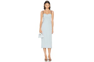Emery Midi Dress in Midweight Satin with Underwire Cups - Bustier Slip Dress for OEM