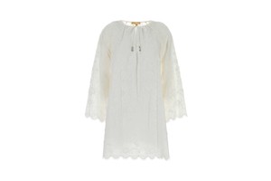White Cotton Mini Dress with Cotton Lining - Fully Lined Summer Dress for OEM