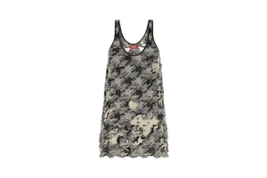 Cotton Blend Knit Mini Dress - Multicolour Cotton Nylon Polyester Dress for OEM