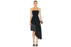 Nara Strapless Fringe Midi Dress with Boned Bodice - Occasion Dress for OEM