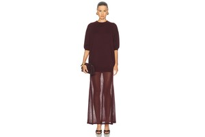 Arwen Layered Maxi Dress in Viscose Wool Blend Knit - Sweater Dress for OEM